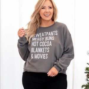 A Cozy Night At Home Sweatshirt, Charcoal